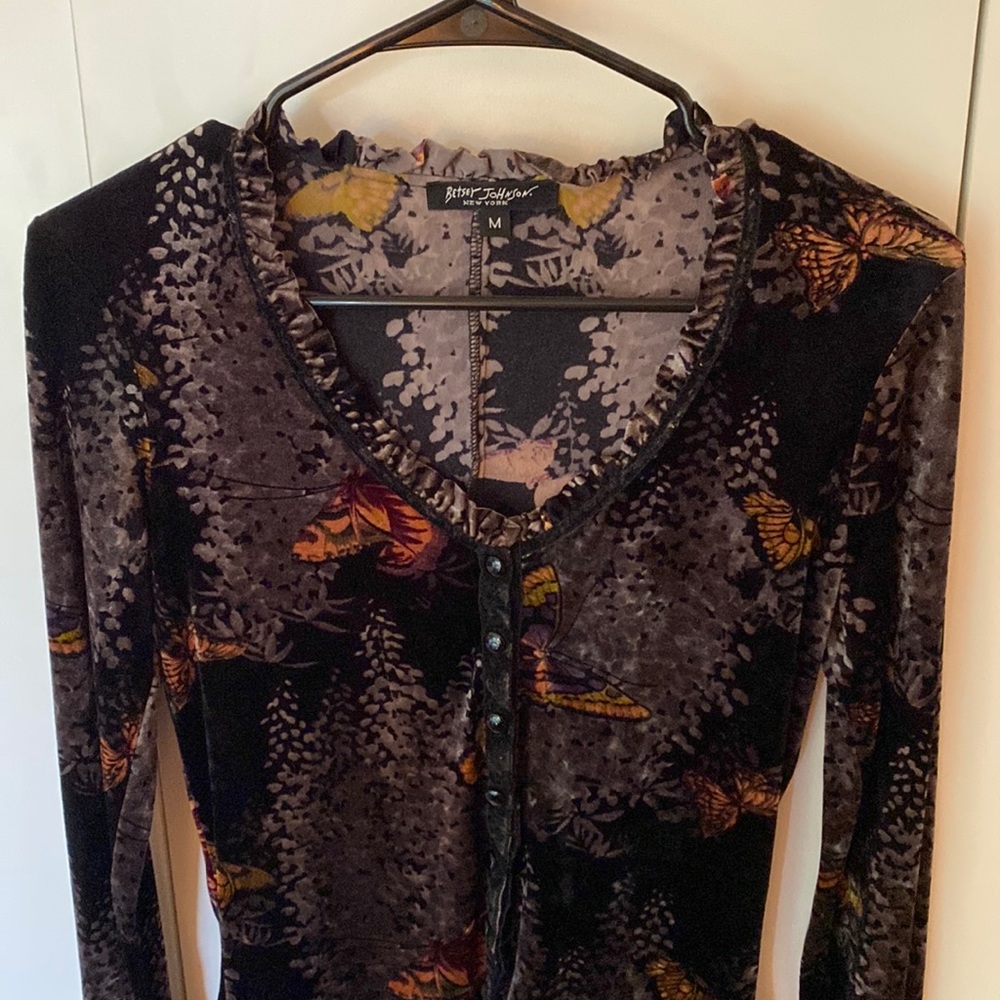 Velvet butterfly top by Betsy Johnson 90s
